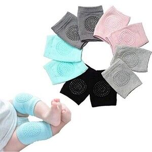 Baby Knee Pads for Crawling - Adjustable Elastic Leg Warmers Navy Blue